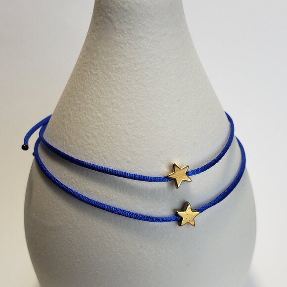 SET of 2 LUCKY STAR Blue String Kabbalah Tibetan Buddhist Adjustable BRACELET - Picture 5 of 5